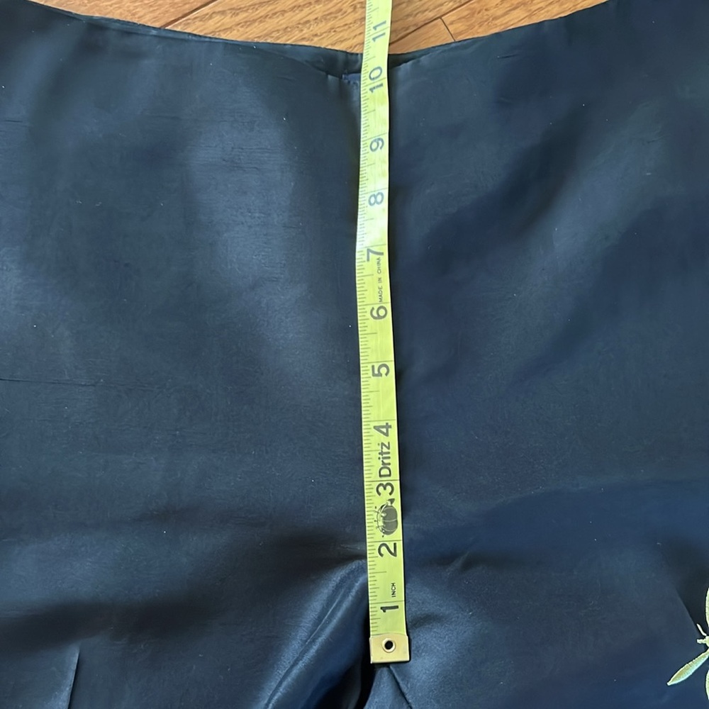 NWT Vintage Ann Taylor 100% Silk Floral Embroidered Black Pants - Picture 6 of 16